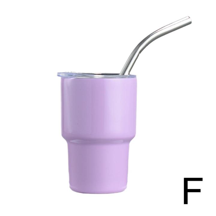 แก้วพร้อมหลอดขนาดเล็ก60มล-304กาน้ำกีฬาแก้วกาแฟถ้วยกระติกน้ำมีฉนวนกันความร้อนสแตนเลสร้อนและเย็น-u7o3
