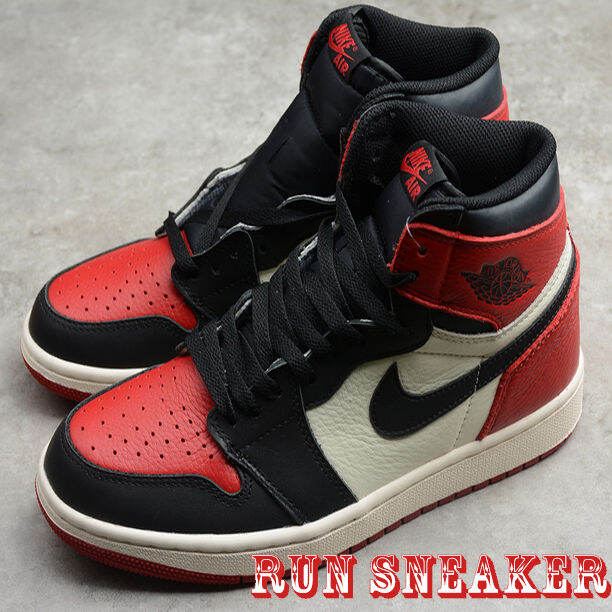 Hàng Đẹp+Freeship+Quà] Giầy Thể Thao Air Jordan 1 Retro High Bred Toe White  Black Red Đỏ Đen Cổ Cao Thời Trang Nam Nữ | Lazada.Vn