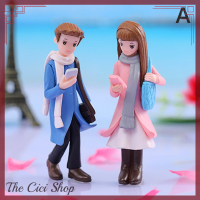 [ร้าน Cici] คู่รักขนาดเล็กภูมิทัศน์ขนาดเล็ก Figurines งานฝีมือพลาสติกสำหรับสวน DIY