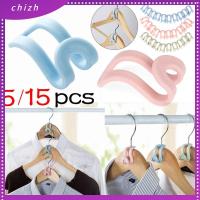 CHIZH 5/15Pcs ความคิดสร้างสรรค์ ครัวเรือน บ้านและที่อยู่อาศัย ที่แขวนไม้แขวน ไม้แขวนเสื้อ ชั้นเก็บของ ออแกไนเซอร์ตู้เสื้อผ้า