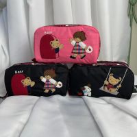 Guinness confirmed Japan limited embroidery printed stickers bear cosmetic bag to receive bag hand bag mouth red 6511