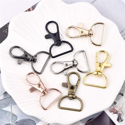 ▽♠✔ 5/10Pcs Swivel Clasps with D Rings Lanyard Snap Hooks Keychain Clip Hook Metal Lobster Claw Clasps for Key Rings Crafting Sewing
