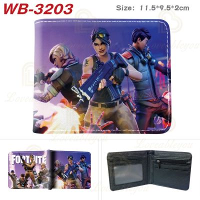 （Layor wallet）กระเป๋าเงิน Fortnite PU,กระเป๋าสตางค์พับสองทบสำหรับผู้ชายผู้หญิงกระเป๋าสตางค์แฟชั่นกระเป๋าเงินเด็กกระเป๋าใส่บัตรสั้นคลิปเงินของขวัญวันเกิด