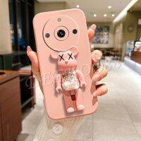 เคสซิลิโคนสำหรับ Realme 11 Pro + / Realme 11 Pro/ Realme 11 4G เคสพร้อมฝาครอบเนื้อนิ่ม TPU จับที่ตั้งรูปหมีน่ารักสำหรับ Realme11 Pro Plus