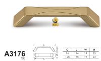 มือจับเฟอร์นิเจอร์ SKC-3176 SG - 96 mm , 128 mm สีสีทอง พ่นทราย มือจับตู้ ลิ้นชัก HANDLE MODERN