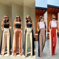 Alberta two-tone pantsแถบทูโทนป้ายพรมทอง?