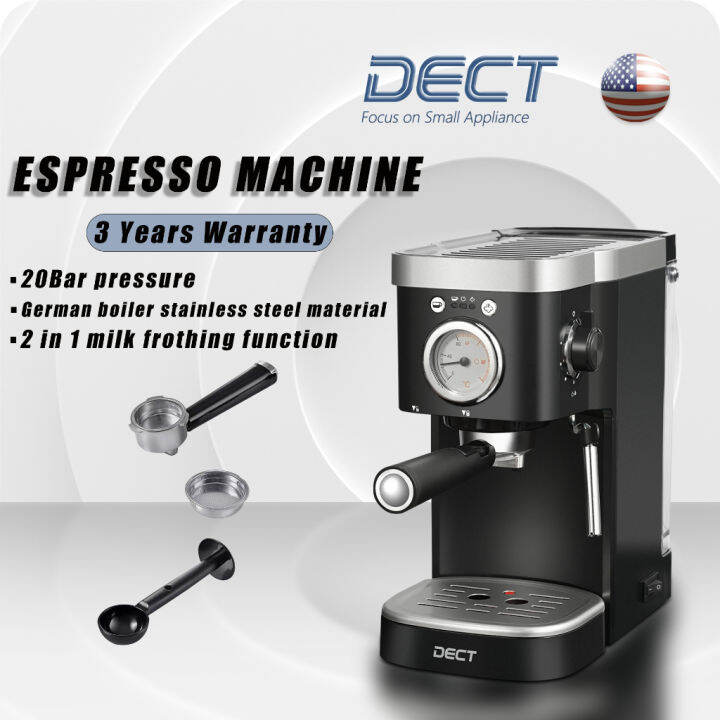 Coffee Machine (3 Years Warranty)DECT Espresso Coffee Machine, 20Bar