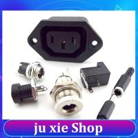 JuXie store 2pcs 5.5*2.1mm DC Power Supply Jack Socket Electric Female PCB Panel Mount Connector Threaded Metal Charging Port Plug