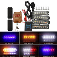 4 Pcs 6 LED Flash Strobe Light Emergency Warning Lamp Bar Kit For Car Auto Truck SUV Motorcycle Luces Led Flashlight +Remote New