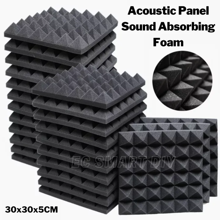 Acoustic Panel Soundproof Foam Pyramid Sound Absorbing Sponge BLACK (30 ...