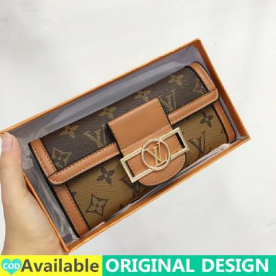 【Box】Original LV Classic Dauphieกระเป๋าสตางค์สำหรับชายหญิงขายUnisexพับหัวเข็มขัดกระเป๋าสตางค์เกาหลีแฟชั่นMulti-Functionalกระเป๋าใส่บัตรกระเป๋าใส่เหรียญกระเป๋าโทรศัพท์มือถือกระเป๋าถือ