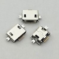 100pcs Micro connector heavy plate 1.0 SMD 2 feet Mini usb connector 5P female Tablet charging seat Mobile phone charging socket