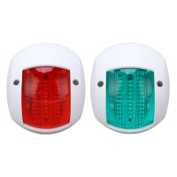 2Pcs Marine เรือ Yacht ไฟสัญญาณ LED นำทาง Bow โคมไฟสีแดงสีเขียวเรือ Board Light สำหรับ Sailing DC 12V ‑ 24V 3W สีขาว