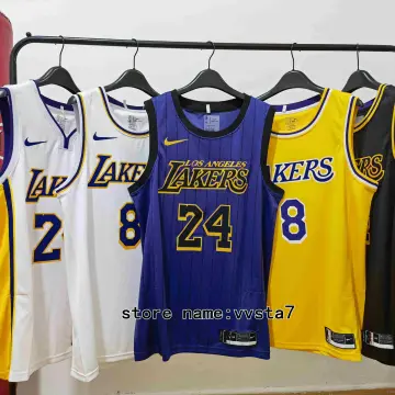 Men's L Los Angeles Lakers Kobe Bryant Black Mamba Jersey 8,24