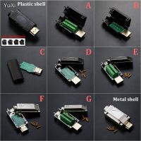 1Pcs HDMI-Compatible 2.0 Connector Male Plug Breakout Terminals Solderless / Soldering Modular Computer TV Video Plug W/ Shell