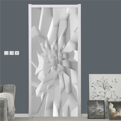 [hot]Modern 3D Stereo Geometric Wallpaper Abstract Art Door Sticker Living Room Bedroom Creative DIY Home Poster PVC Waterproof Decal