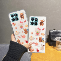 เคสโทรศัพท์นิ่ม KT ใหม่น่ารักแบบเคสสำหรับ HONOR X6A / X5Plus / 90 5G / 90 Lite / 70 Lite / 70 5G รูปการ์ตูนซิลิโคนกันกระแทกเคสโทรศัพท์ Honor X6a โปร่งใสปกหลัง Honor X5 Plus