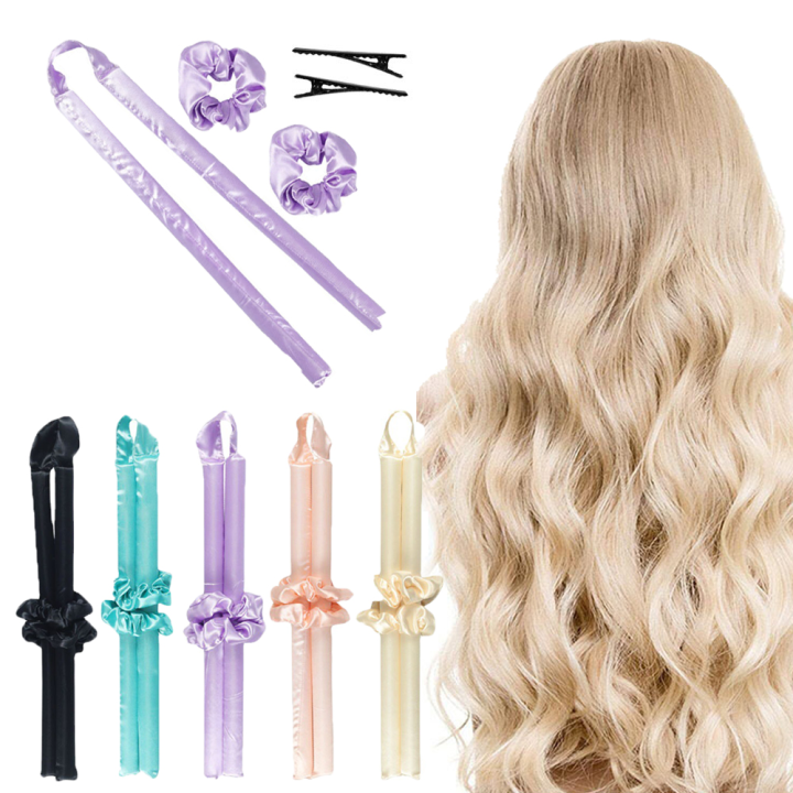 lazy-heatless-curling-rod-headband-no-heat-silk-curls-ribbon-hair-rollers-sleeping-soft-hair-curlers-foam-rod-เครื่องมือจัดแต่งทรงผม