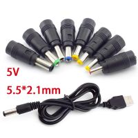 【YF】 DC Charging Power Cord USB To 5521 Multifunctional Plug Male 8-in-1 Cable 5.5x2.1mm Connector 5V Charger