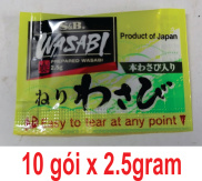 10 gói x 2.5g Gia vị mù tạt xanh wasabi Japan S&B Prepared Wasabi Sachet
