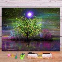 ✤ Natural Scenery Intangible Printed Canvas 11CT Cross-Stitch Embroidery Set DMC Threads Painting Knitting Handmade Needle