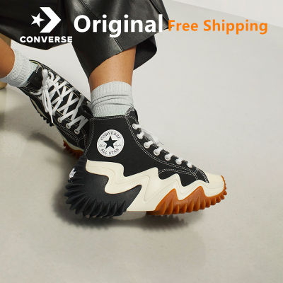 【Original】Converse Star Motion Mens and Womens Sneakers สีดำ รองเท้าผ้าใบ รองเท้าวิ่ง รองเท้าผ้าใบกีฬา Unisex Running Shoes Free Shipping