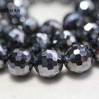 Meihan ขายส่ง Terahertz 8Mm 10Mm เหลี่ยมเพชรพลอยกลมสุขภาพพลังงานหลวมลูกปัดหินสำหรับเครื่องประดับทำ Design