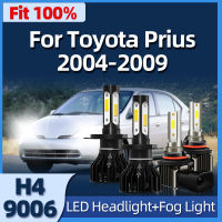 Roadsun 24PCS LED ไฟหน้า H4หมอก9006HB4 6000K COB Chip Car Light Fit สำหรับ Toyota Prius 2004 2005 2006 2007 2008 2009