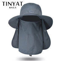 TINYAT กลางแจ้ง Sun Cap หมวกสำหรับบุรุษและสตรี UPF 50 + UV ป้องกันคอ