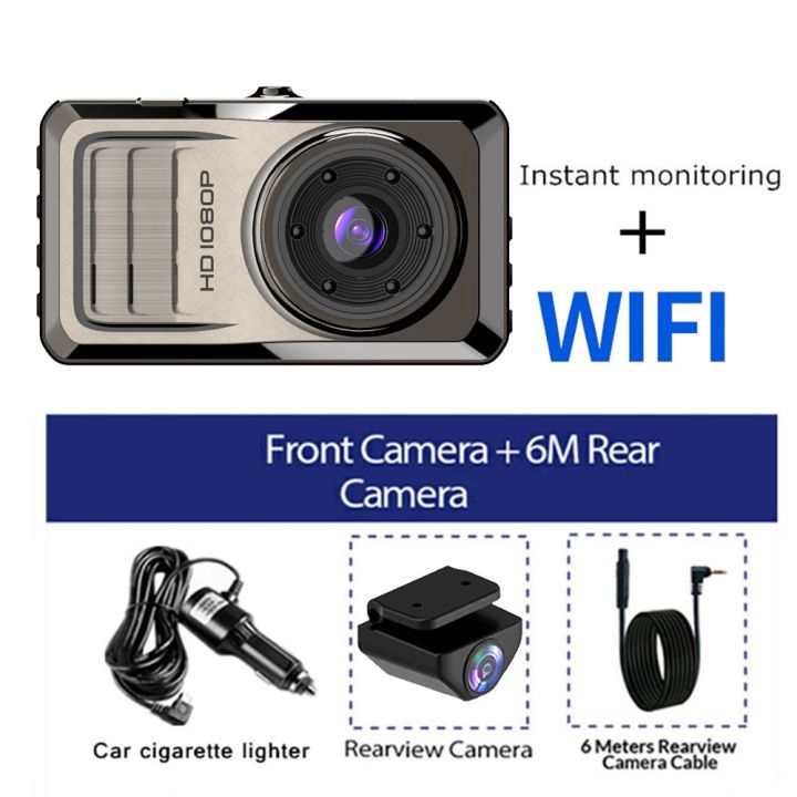 กล้องติดรถยนต์4K เครื่องบันทึกวิดีโอการขับขี่ Ultra HD 2160P GPS มองเห็นกลางคืน Wi-Fi Dashcam 1080P กล่องดำยานพาหนะ Kamera Spion