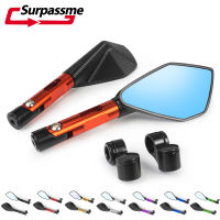 Universal Motorcycle Rearview Mirrors CNC Aluminum Blue Anti-glare Side Mirrors Handlebar End Mirror Rear View Accessories