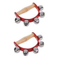 2X Tambourine Handbell Kid Child Early Educational Musical Instrument Rhythm Beats Shaking Small Jingle Bell Toy Tool