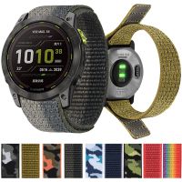 ขายดี2023สายนาฬิกาไนลอน26มม. 20มม. 22มม. สำหรับ Garmin Fenix 7X 6X Pro 7 7S 6 6S 5X 5 5S Plus/venu 2 Plus สายแห้งเร็วตะขอและห่วง