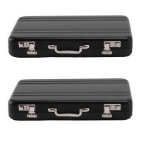 2X Aluminum Password BoX Card Case Mini Suitcase Password Briefcase Black