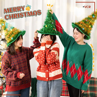 Merry Christmas หมวกคริสต์มาส,หมวกผ้าไหมฝนซานตาคลอสหมวกต้นคริสต์มาสสำหรับเด็กผู้ใหญ่สุขสันต์ชุดปาร์ตี้วันคริสต์มาสเครื่องประดับชุด