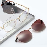 【hot】 Clip on Polarized Sunglasses Fashion Anti Eyewear 2022 Luxury Brand Metal Oval Frame 2 In 1 Eyeglasses 1