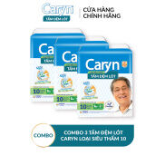 Combo 3 Tấm Đệm Lót Caryn Siêu Thấm Giúp Bảo Vệ Chống Trào 10 Miếng Bao bì