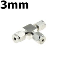 T รูป3 Way คอมเพรสเซอร์ฟิตติ้ง1/2 "1/4" 12มิลลิเมตร10มิลลิเมตรหลอดปลอกโลหะสหภาพการบีบอัดเอสท่อเชื่อมต่อสแตนเลส304