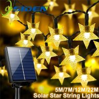 ZZOOI Solar Star String Fairy Lights LED 8 Modes Twinkle Waterproof Lamp For Outdoor Gardens Lawn Christmas Tree Fence Balcony Decor