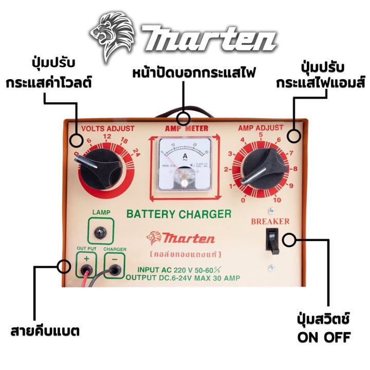 ตู้ชาร์จแบตเตอรี่-marten-รุ่นใหม่-เบรคเกอร์-ชาร์ตได้ทุกรุ่น-6-12-16-24v-ทั้ง-แห้ง-amp-เปียก