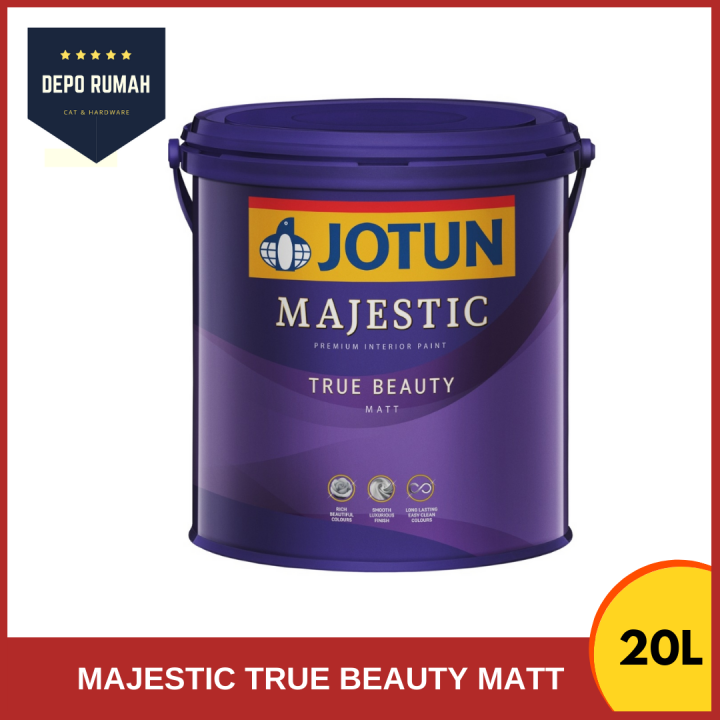 20L Jotun Majestic True Beauty Matt White Colour Interior Wall Paint ...