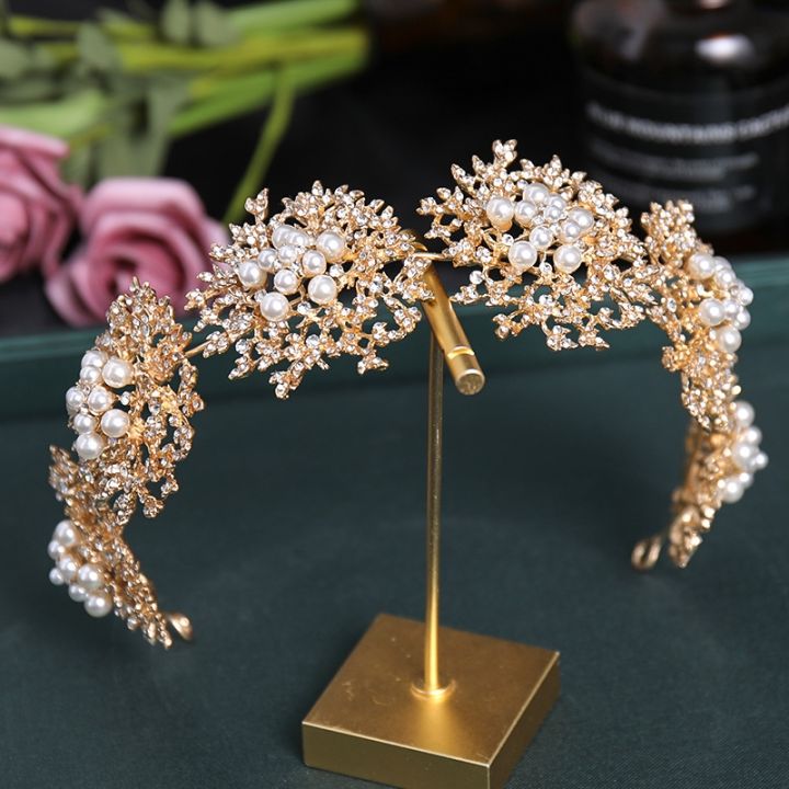 2022-metal-flowers-bridal-crown-hairband-pearls-wedding-tiara-shine-rhinestones-women-headpiece-earring-jewelry-set