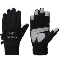 Arcteryx ถุงมือกำมะหยี่สำหรับขี่สำหรับทั้งหญิงและชาย,ถุงมือหน้าจอสัมผัสเต็มนิ้วสำหรับเล่นสกีสีดำ