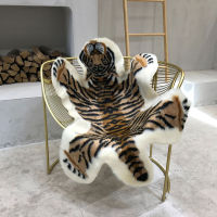 【cw】Tiger Printed Rug Cow Leopard Tiger Printed Faux Car Non Slip Mat Animal Print Car Plush Composite Suede Bottom Home Decor 【hot】