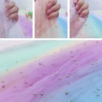 150cm*100cm/pc Beautiful Pearl Tulle Fabric Practical Clothing Veil Decoration Material DIY Handcraft Sewing Mesh Supplies