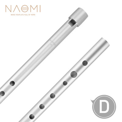 NAOMI High D Aluminum Alloy Penny Whistle Tin Whistle 6 Holes Flute Irish Integrated Blowing Nozzle Traditional Music Instrument