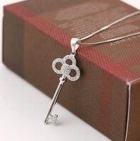 New Arrival Fashion Key Design 30 Silver Plated Female Ladies Pendant Necklaces Birthday Gift Wholesale Short Box Chains