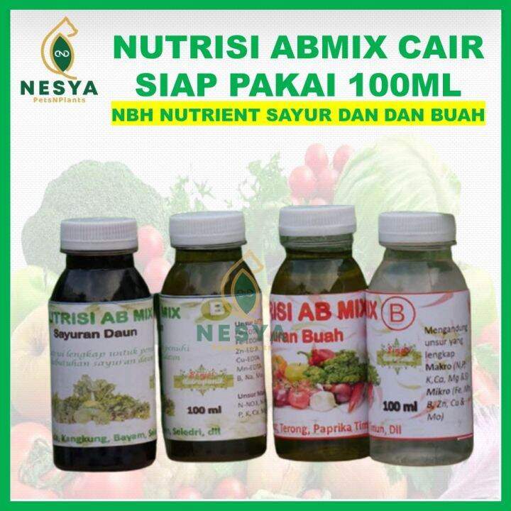 Nutrisi Hidroponik AB MIX ABMIX Sayur Daun Dan Sayur Buah 100 Ml Cair ...