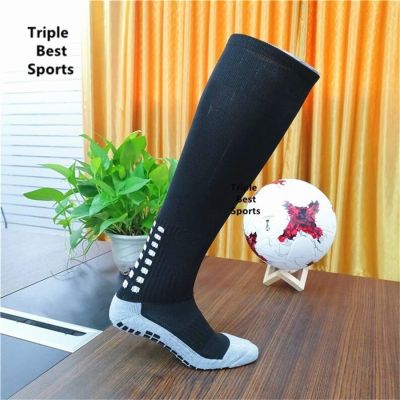 Z06L Grey Bottom 46cm Knee High Football Soccer Ball Anti Non Slip Skid Cotton Sports Socks Stockings
