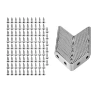 24 Pieces Stainless Steel Corner Braces (1.57 X 1.57 Inch,40 X 40 Mm) Joint Right Angle Bracket Fastener L Shaped Corner Fastener Joints Support Bracket